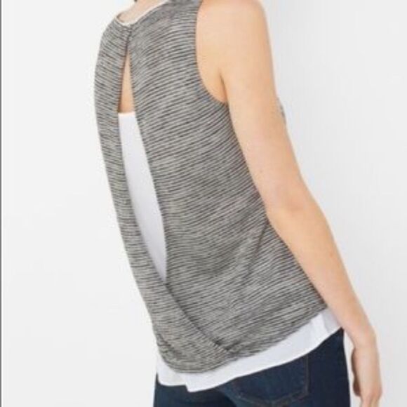 White House Black Market Striped Layered Tank, XXS - Picture 2 of 7